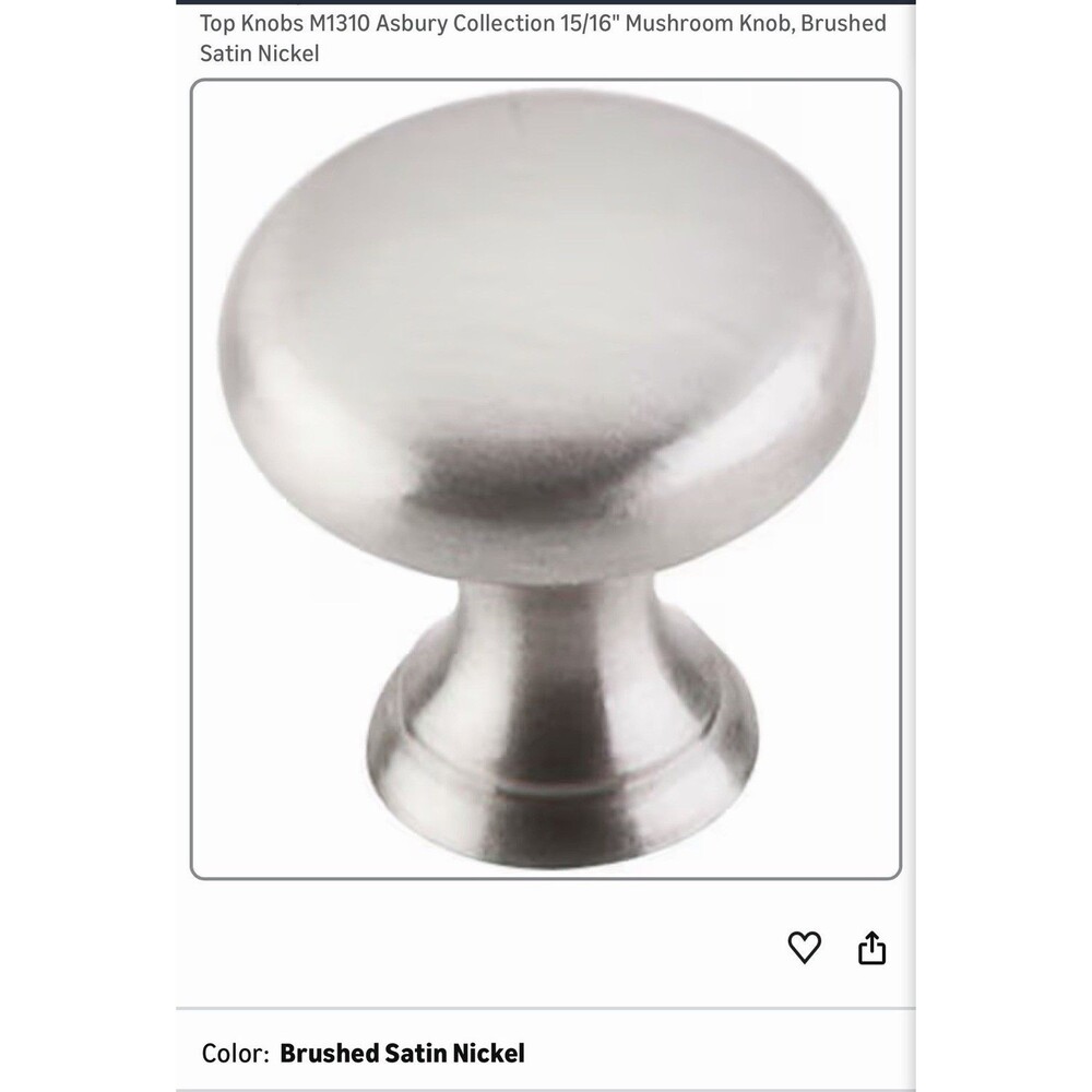 (38) Top Knob M1310 Brushed Satin‎ Nickel 3/4”